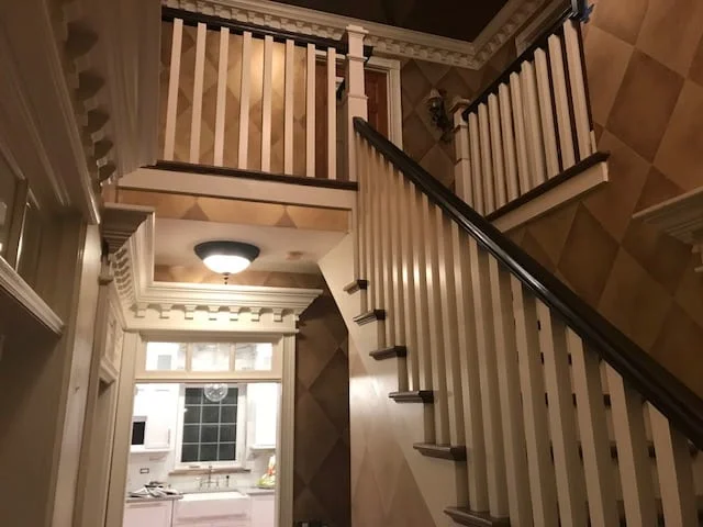 customized installation on hardwood flooring staircase
