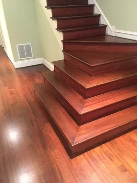 cherry hardwood flooring staircase